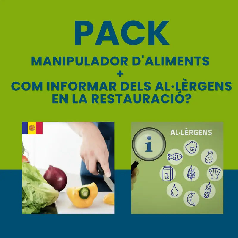 PACK PROMO: MANIPULADOR D’ALIMENTS + COM INFORMAR DELS AL·LÈRGENS EN LA RESTAURACIÓ?